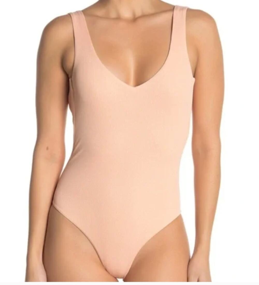 L*SPACE Ribbed Arizona Desert Rose One Piece Swim Suit Womens Small